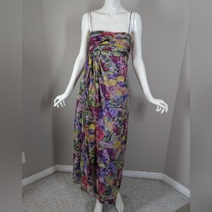 Jill Stuart Silk Floral Maxi Dress | Y2K Cocktail Slip Dress | Size 8